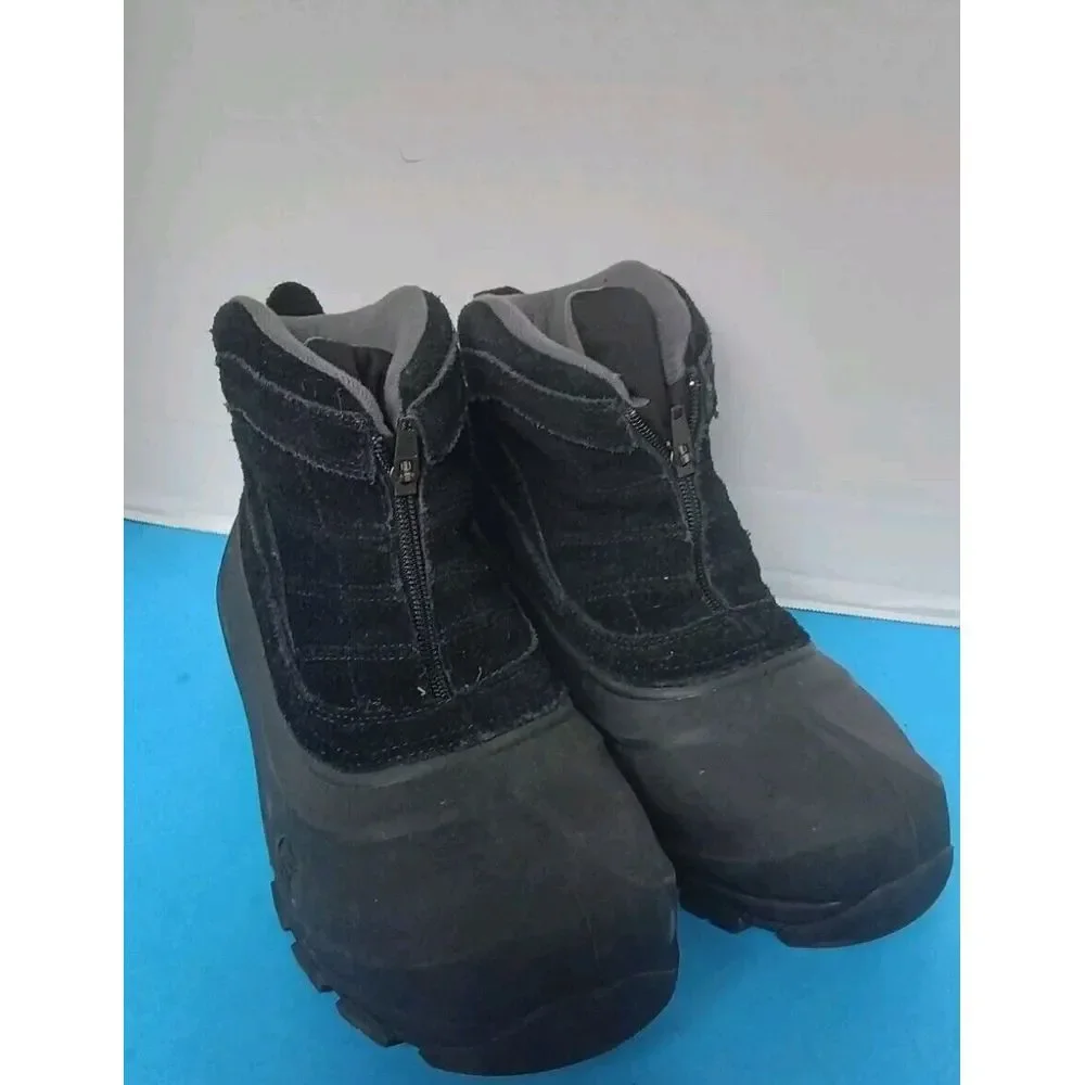 Winter Snow Boots‎ Waterproof Insulated Zip-Up Ankle Boots Black Outdoor Hiking